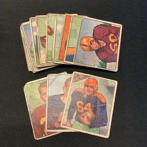 Vintage 1950 Bowman Football Cards Lot of 16 / Packers Colts Bears Steelers